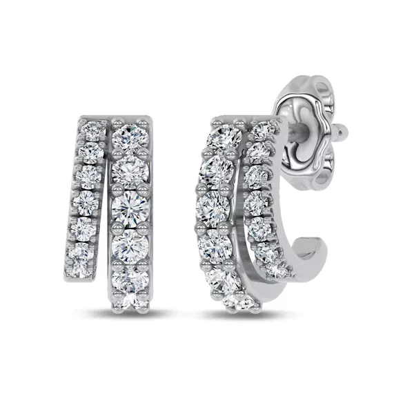 Double Pavé Lab Diamond Huggies