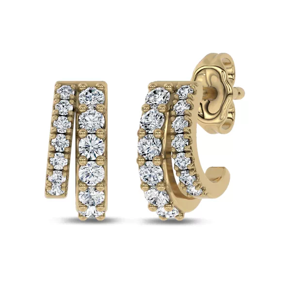 Double Pavé Lab Diamond Huggies