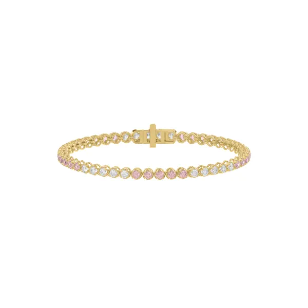 Pink & White Lab Diamond Tennis Bracelet (3 ct. tw.)