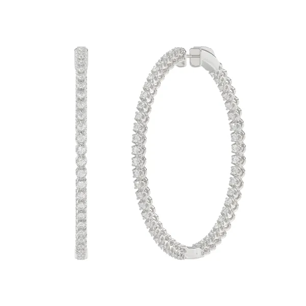 Inside-Out Lab Diamond Silver Hoop Earrings (2 ct. tw., 49 mm)