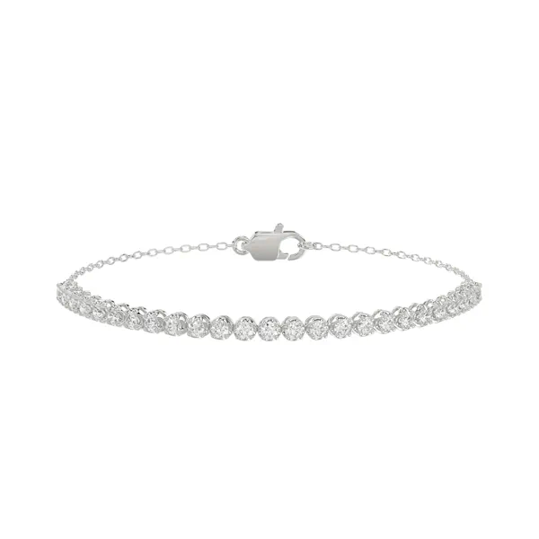 Diamond Bracelets Lab Diamond Silver Tennis Chain Bracelet (1.50 ct. tw.)