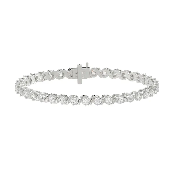 Swirl Lab Diamond Silver Tennis Bracelet (3 ct. tw.)