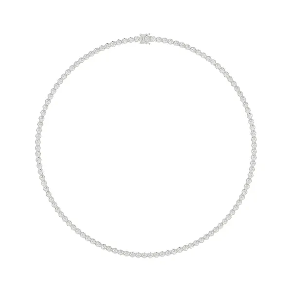 U-Prong Lab Diamond Silver Tennis Necklace (11 ct. tw.)