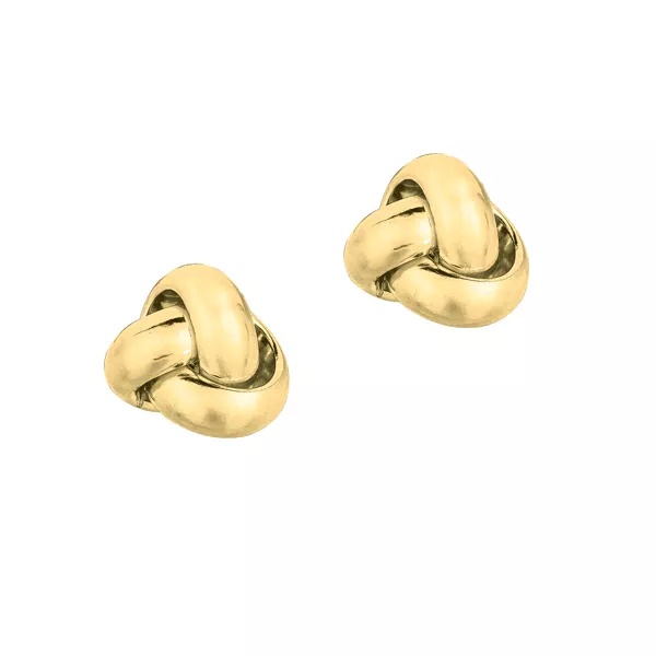 Polished Gold Love Knot Stud Earrings