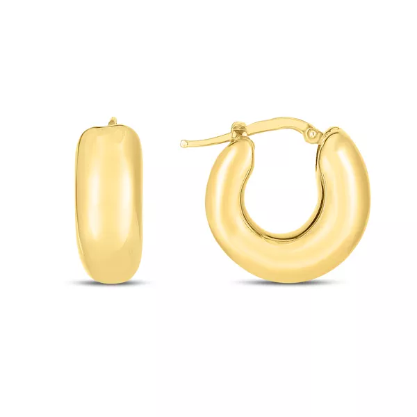 Petite Domed Gold Hoops
