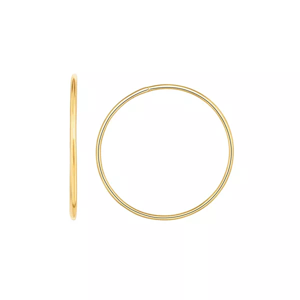 Slim Endless Gold Hoop Earrings (30mm)
