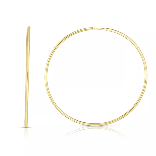 Slim Endless Gold Hoop Earrings (35mm)