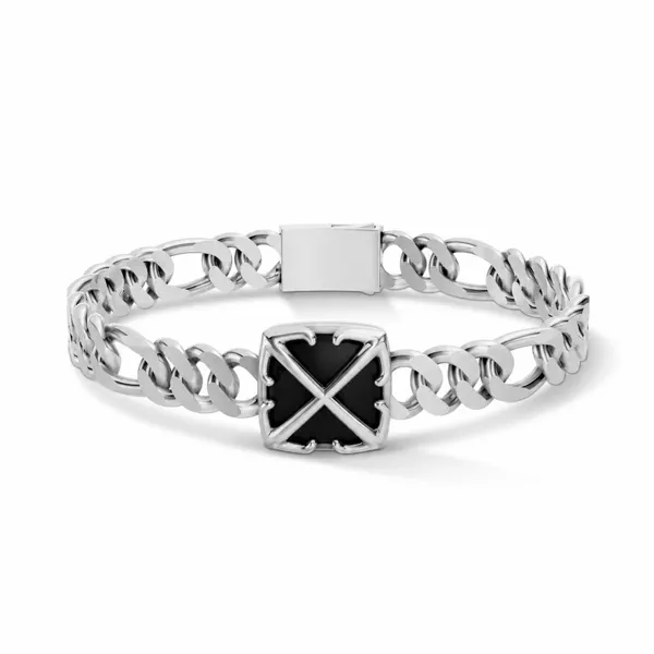 Double Arrow Onyx Curb Chain Bracelet by Off-White