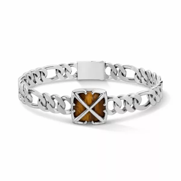 Double Arrow Tiger Eye Curb Chain Bracelet by Off-White