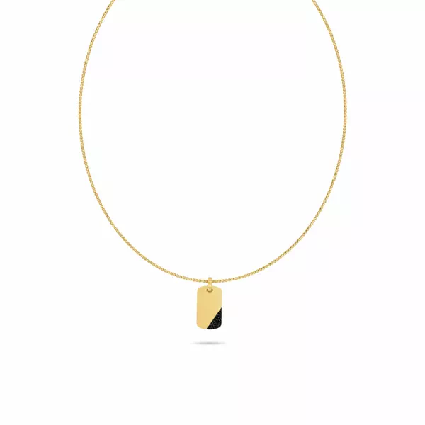 Black Diamond Accent Tag Necklace by Off-White