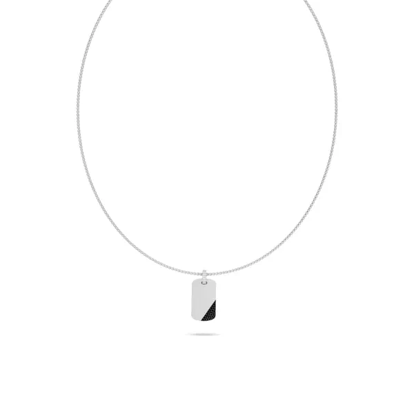 Black Diamond Accent Tag Necklace by Off-White