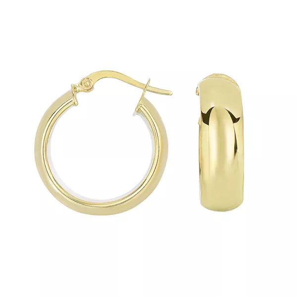 Domed Hoop Gold Earrings