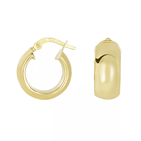 Bold Domed Hoop Gold Earrings