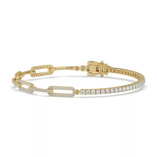 Pavé Paperclip & Tennis Lab Diamond Bracelet