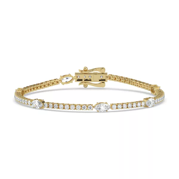 Marquise Station Lab Diamond Tennis Bracelet