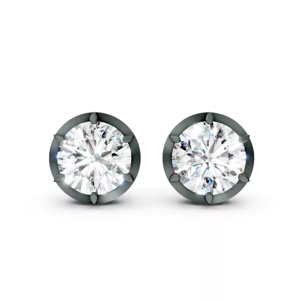 Setting Black Bezel Lab Diamond Stud earrings (2 ct. tw.)