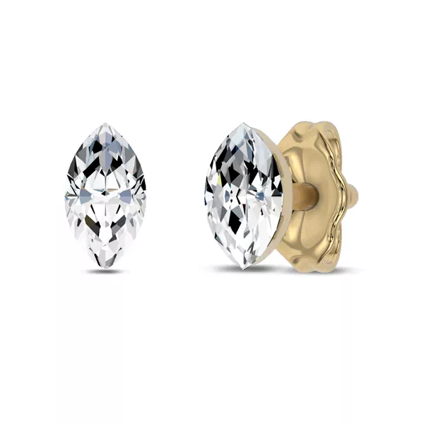 Invisible-Set Marquise Lab Diamond Studs