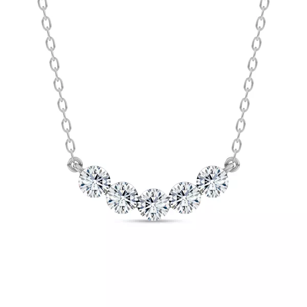 Invisible-Set Curved Lab Diamond Necklace