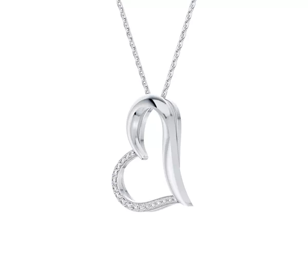 Embrace Pavé Lab Diamond Heart Silver Pendant