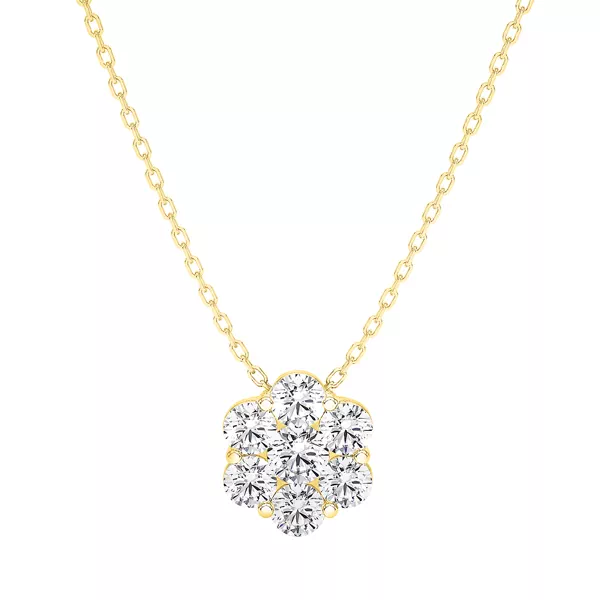 Floral Lab Diamond Cluster Necklace (1 ct. tw.)