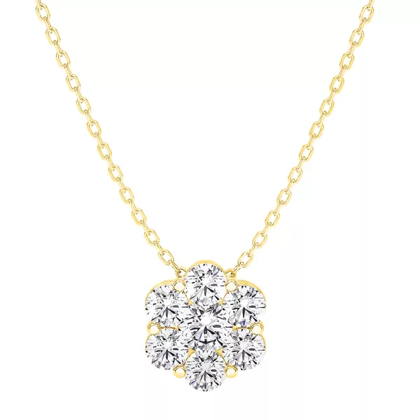Floral Diamond Cluster Necklace (2 ct. tw.)