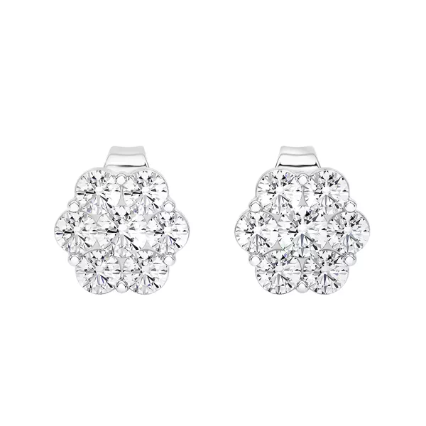 Floral Lab Diamond Cluster Earrings (1 ct. tw.)