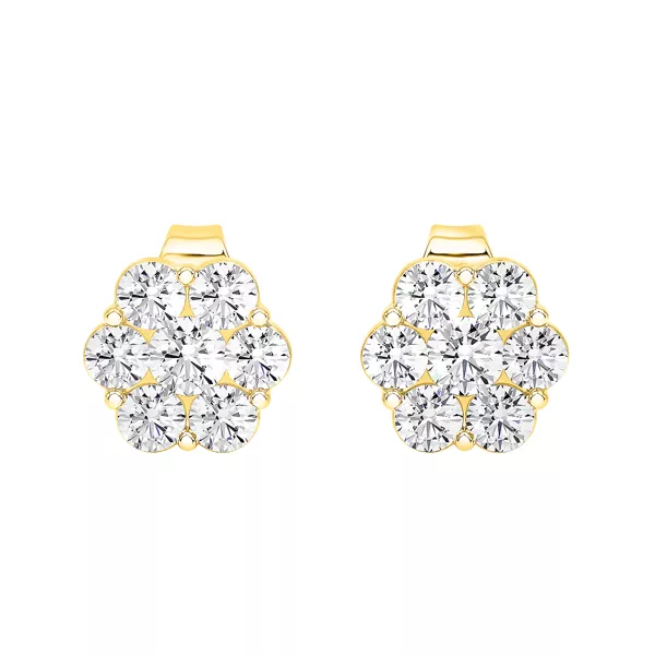 Floral Lab Diamond Cluster Earrings (1 ct. tw.)