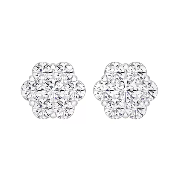 Floral Lab Diamond Cluster Earrings (2 ct. tw.)