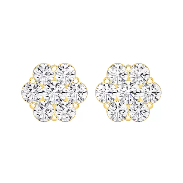 Floral Lab Diamond Cluster Earrings (2 ct. tw.)