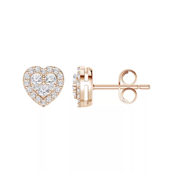 Amorette Heart Cluster Halo Earrings