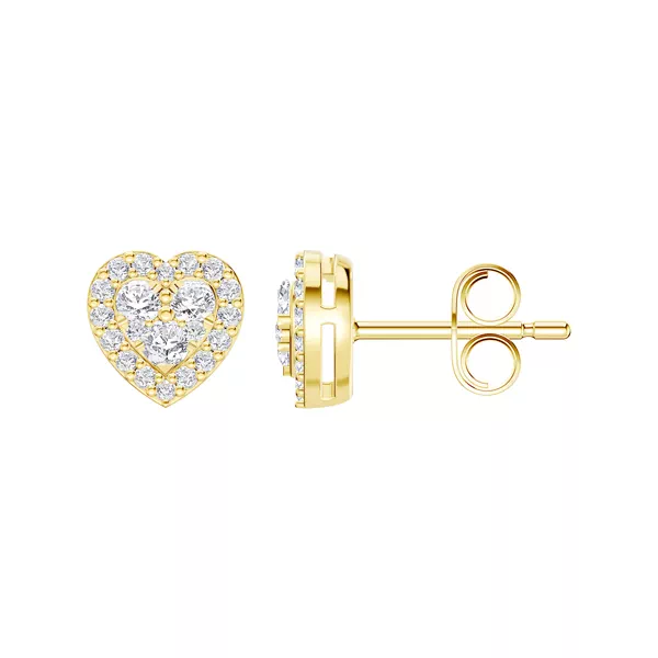 Amorette Heart Cluster Halo Earrings