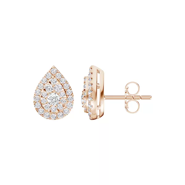Elara Double Halo Lab Earrings