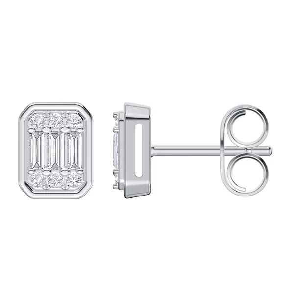 Emerelle Baguette & Round Lab Earrings