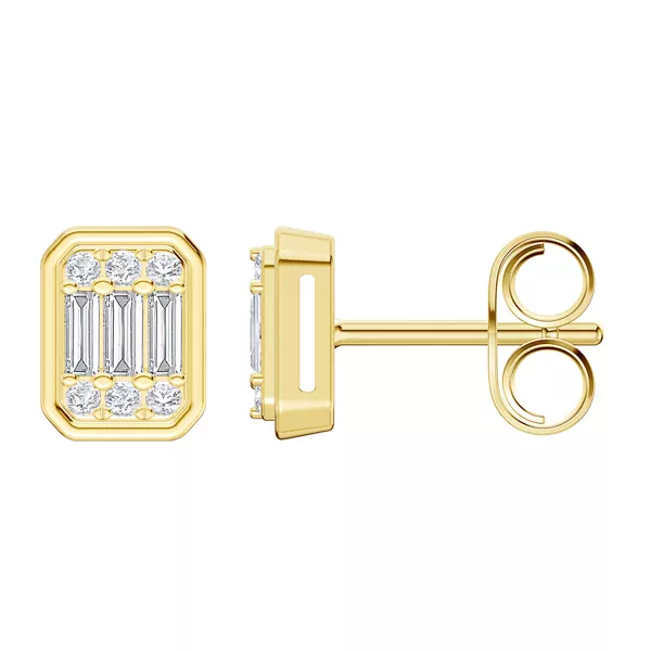 Emerelle Baguette & Round Earrings