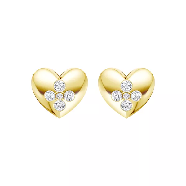 Poppet Heart Cluster Lab Earrings