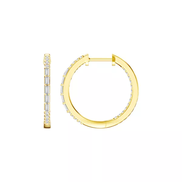 Baguette Highlight Pavé Hoops