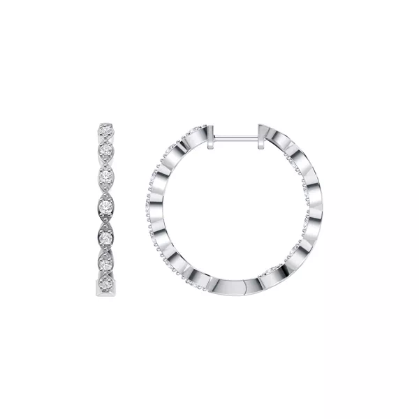Marquise Outline Inside-Out Pavé Lab Hoops
