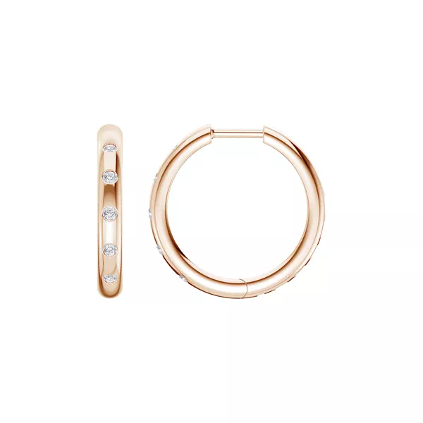 Emblush Petite Smooth Diamond Hoops