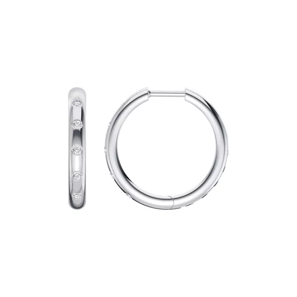 Emblush Petite Smooth Diamond Hoops