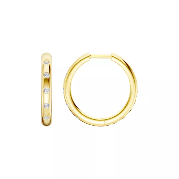 Emblush Petite Smooth Diamond Hoops