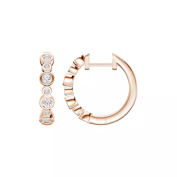 Bello Alternating Size Bezel Lab Diamond Hoops (1/2 ct. tw.)