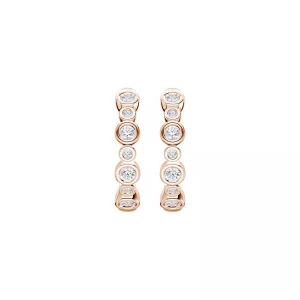 Bello Alternating Size Bezel Diamond Hoops (1/2 ct. tw.)
