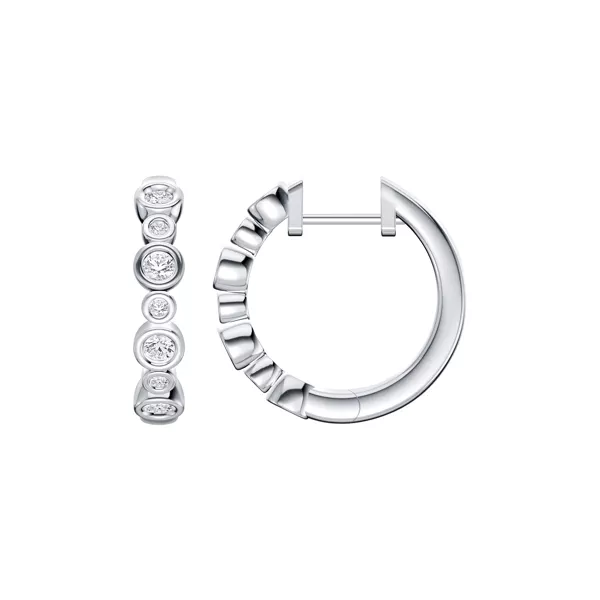 Bello Alternating Size Bezel Lab Diamond Hoops (1/2 ct. tw.)