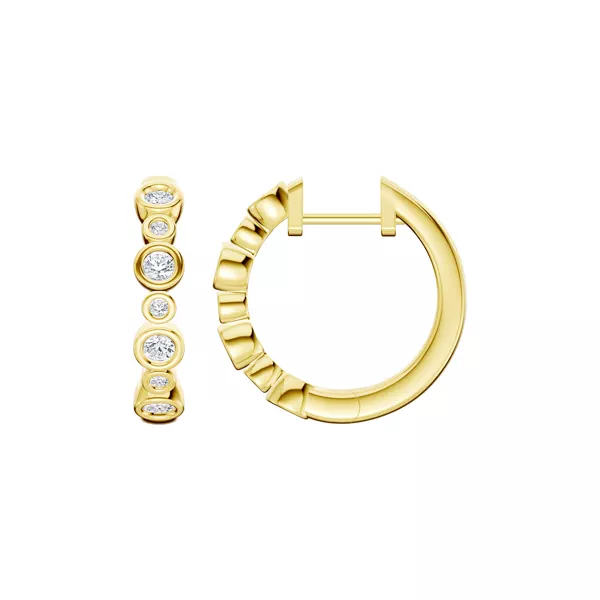 Bello Alternating Size Bezel Diamond Hoops (1/2 ct. tw.)