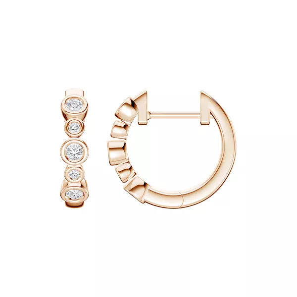 Bello Alternating Size Bezel Lab Diamond Hoops (1/4 ct. tw.)