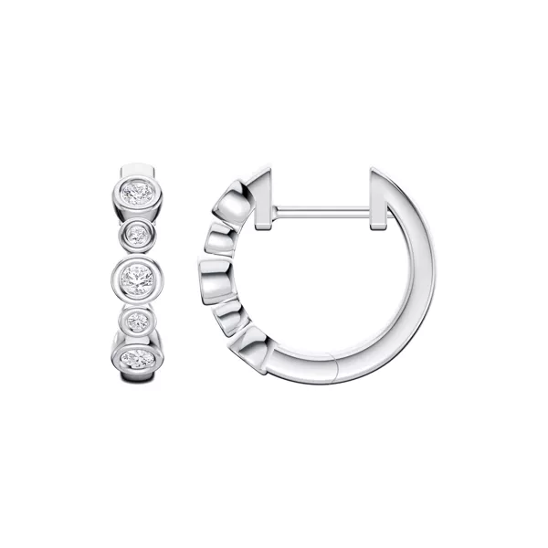 Bello Alternating Size Bezel Lab Diamond Hoops (1/4 ct. tw.)