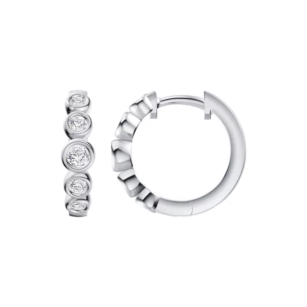 Bello Graduated Bezel Diamond Hoops (1/2 ct. tw.)
