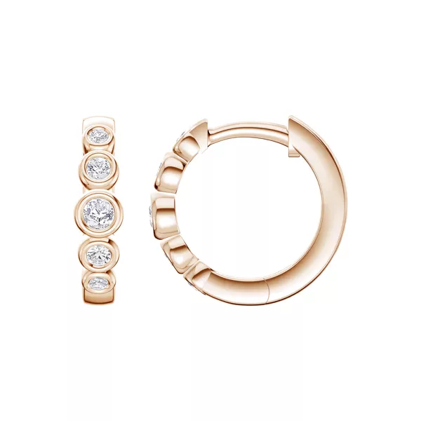 Bello Graduated Bezel Lab Diamond Hoops (1/4 ct. tw.)