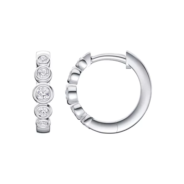 Bello Graduated Bezel Diamond Hoops (1/4 ct. tw.)