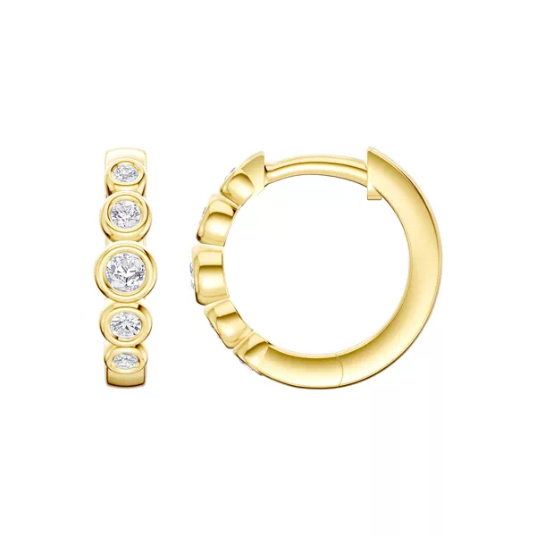 Bello Graduated Bezel Diamond Hoops (1/4 ct. tw.)